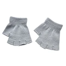 Популярные детские перчатки; зимние теплые перчатки для маленьких мальчиков и девочек; детские варежки без пальцев; однотонные детские варежки для малышей