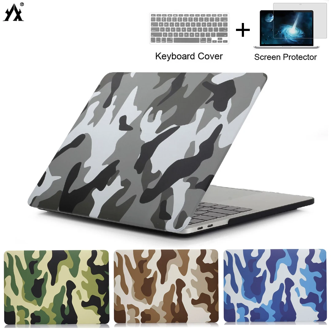 Камуфляжный Жесткий Чехол для ноутбука Macbook Touch ID Bar Air 13 A2179 A1932 Retina Pro 15 16 A1989 2159 A1706