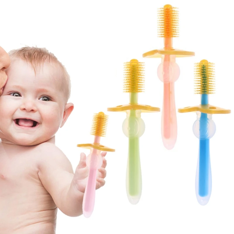 YAS Baby Toothbrush Soft Silicone 360 Degree Brush Safe Guard Training