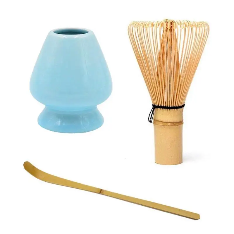Matcha Green Tea Whisk Set-Tea Whisk + Scoop + Spoon Deep Holder Bamboo Janpanese Style Set Accessories