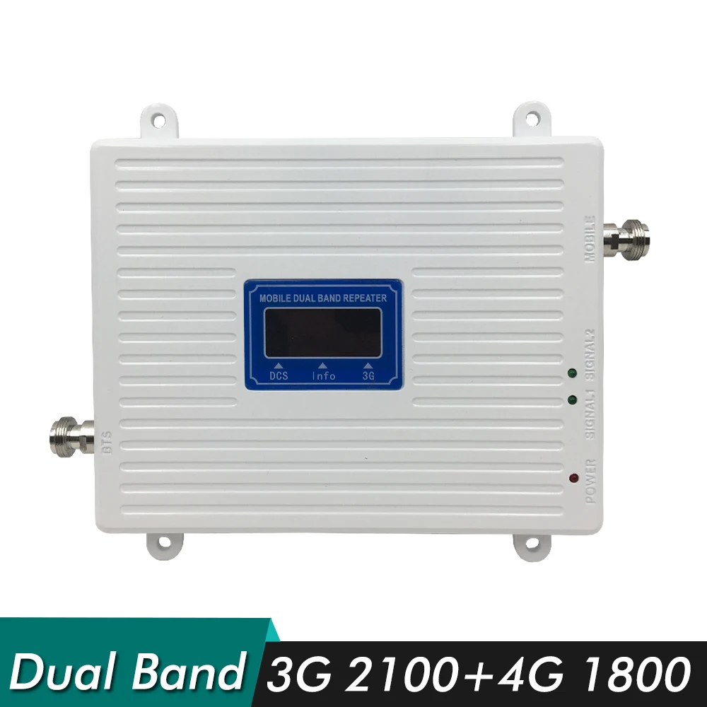 3G 4G Repeater Dual Band Booster DCS/FDD LTE 1800+WCDMA/UMTS 2100 Cell Phone Signal Repeater 1800+2100 Mobile Signal Amplifier 