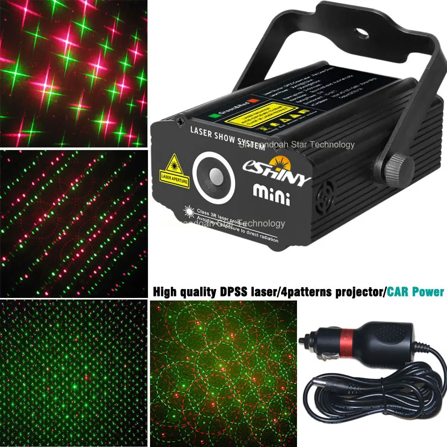 

Car used plug mini R&G moving Big stars 4 patterns laser Projector field outdoor garden hillside Park Xmas Party Light Show CR9