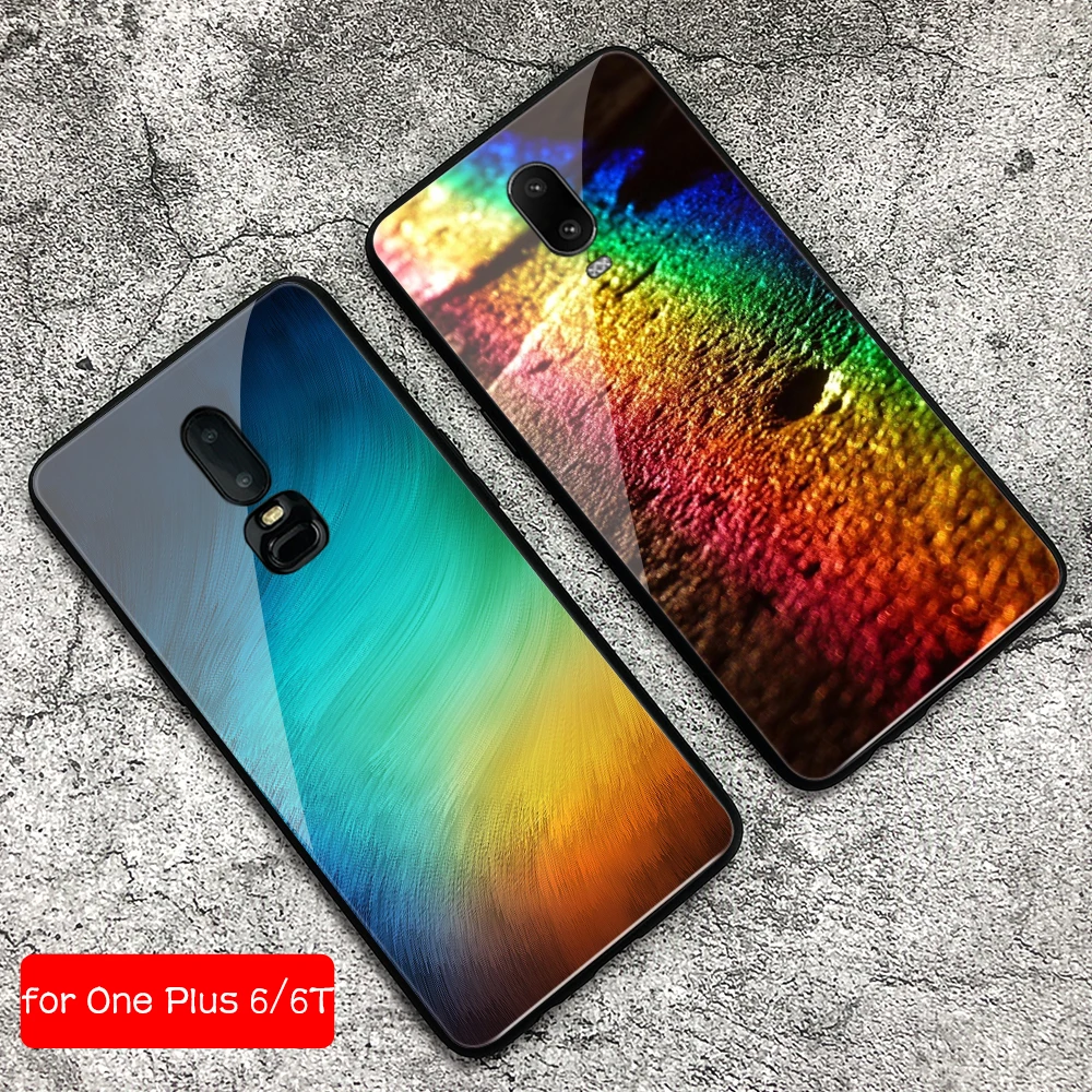 

FinderCase for OnePlus 7 pro Case Rainbow color One Plus 7 Tempered Glass Back 1+6T Cover Phone Case Shell for OnePlus 6t 6