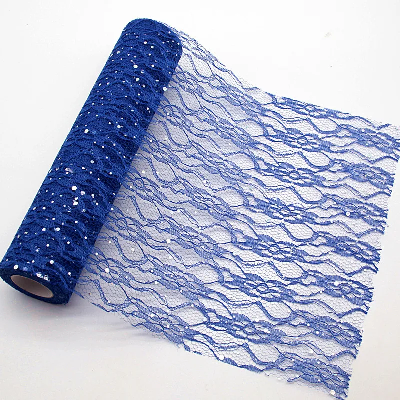 Блестящий рулон тюля с блестками рюмочка кружева 1" 30 см 10 ярдов DIY сетчатая ткань для свадебной вечеринки Runner Sash винтажный цветочный декор - Цвет: 06 blue