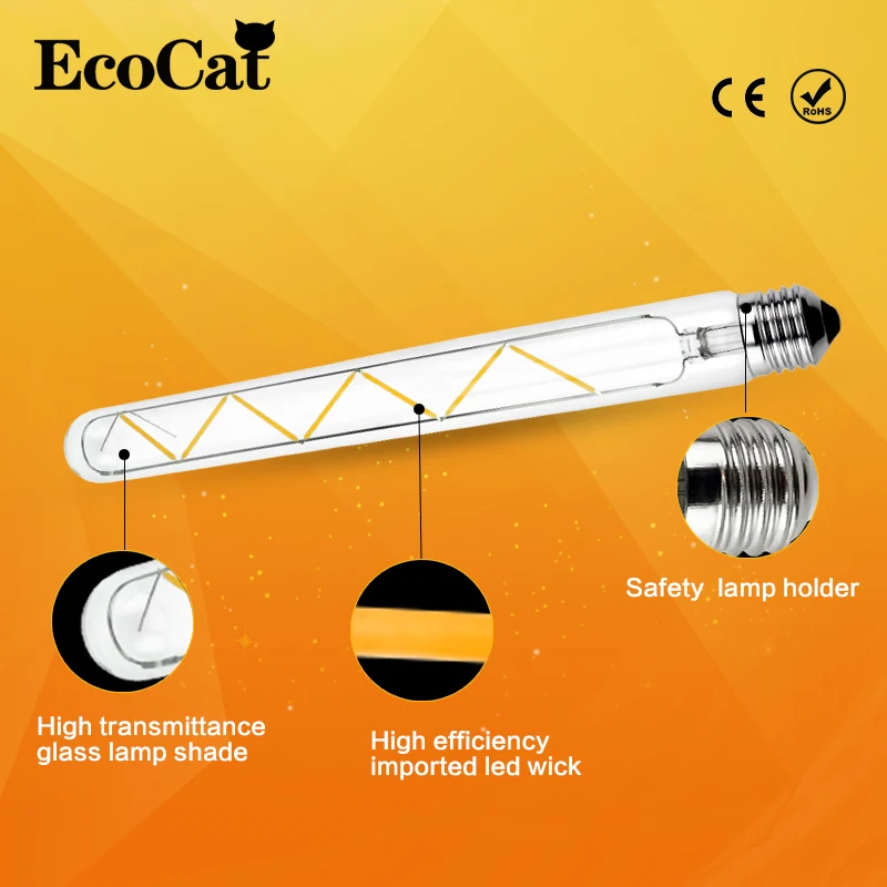 Светодиодный нити светильник Винтаж светодиодный лампа 3W 6W 7W 8W 220V E27 T185 T300 античный ретро Эдисон светодиодный светильник в форме свечи светильник
