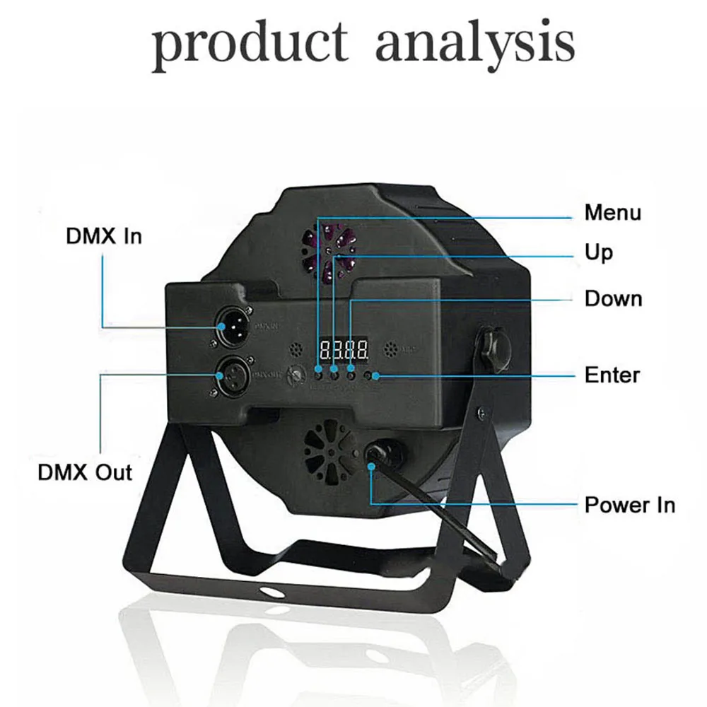 36 светодиодный RGB 3в1 сценический светильник s мини плоский светильник DMX 512 Звуковое управление DJ проектор Точечный светильник эффект для KTV Семейная свадьба