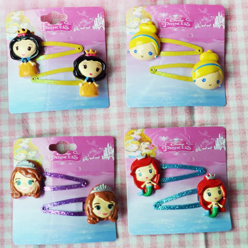 Hot Disney 10pcs/set Pretends Play Toys Frozen Elsa Princess Hair Clips Woman Girl's Adornment Party Birthday Gift For Girls