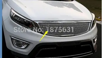 

High and low with special modification of cellular metal stainless steel front grille light for KIA Sportage R 2015 2016 2017