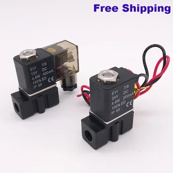 

2 way Pneumatic plastic mini solenoid valve 2P025-06/08 Port 1/8 1/4 NPT 110V 220V NBR wire lead type electric control valve