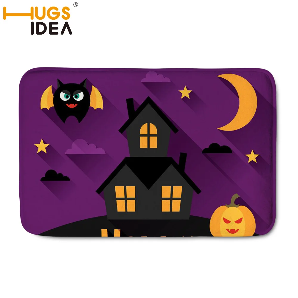 HUGSIDEA Хэллоуин Тыква дизайн фланелевый ковер коврик Домашний ковер для гостиной стелька кухня нескользящий ковер украшение гостиной