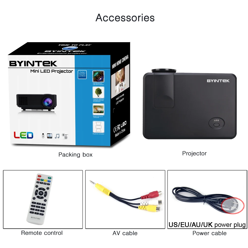 Бренд byintek BT905 домашний мини Театр видео ЖК дисплей TV Кино пико HDMI Портативный