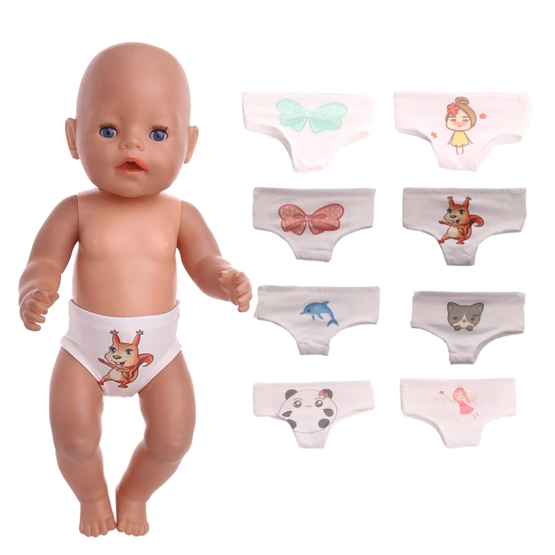 

2018 New Doll Accessories Cartoon Print Underwear for 18-inch Doll or 43 cm Doll
