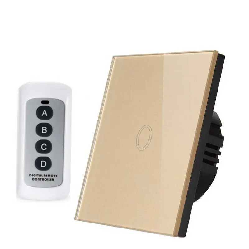 

EU Standard Wireless RF433 Wall Switch Remote Control Switch 1 Way 220V Smart Light Switch white/black/gold