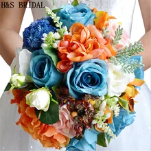 Новое поступление волшебный лес красивые красочные подружки невесты цветок Свадебный букет искусственных цветок розы свадебные букеты