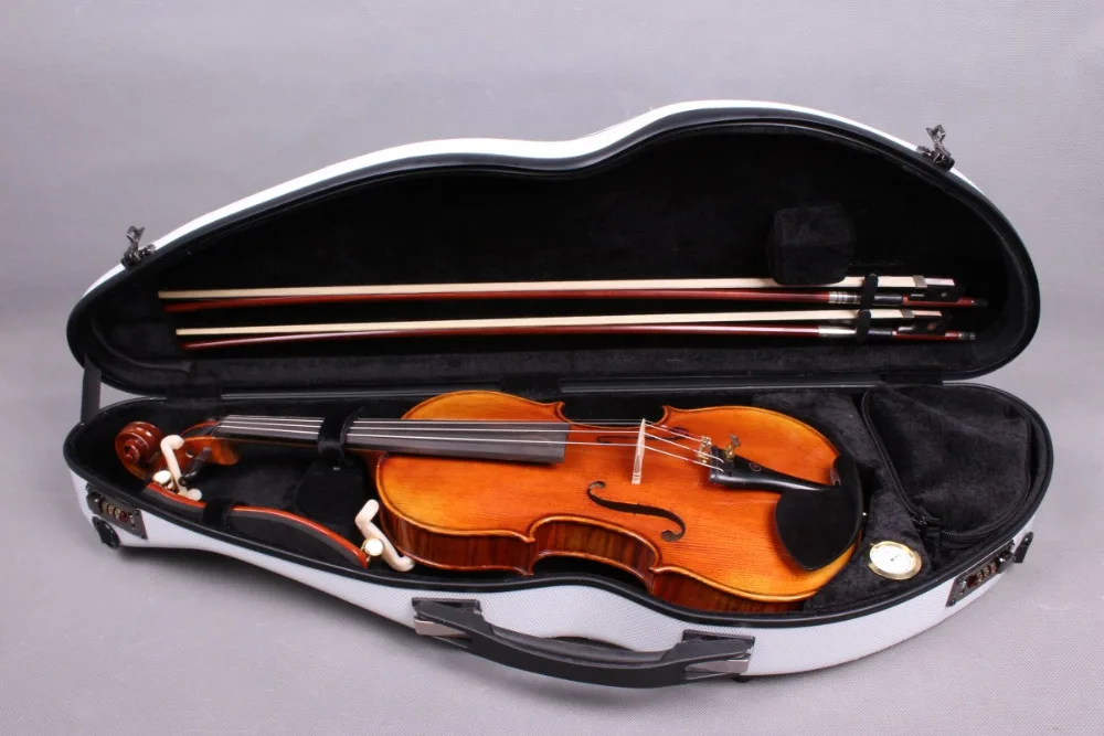 yinfente Fiberglass Violin 4/4 OBLONG Hard Case SILVER - NEW w/ straps & blanket yinfente Fiberglass Violin 4/4 OBLONG Hard Case SILVER - NEW w/ straps & blanket