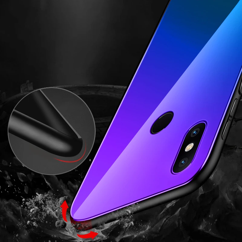 Gradient Tempered Glass Case For Pocophone F1 Case Back Cover For Xiaomi Poco F1 Poco Phone 5