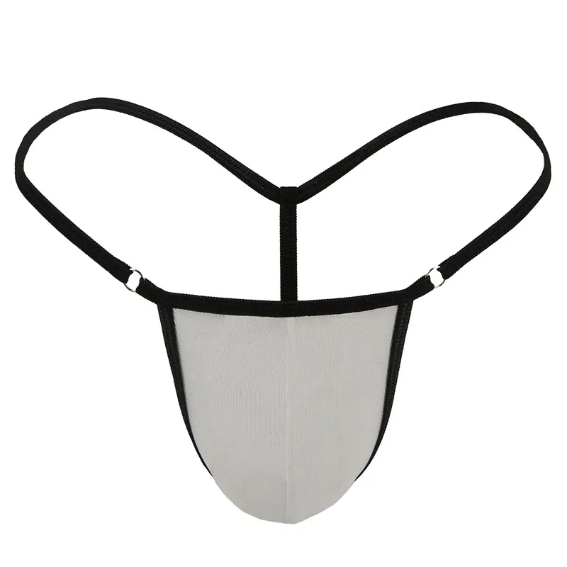 

Sexy Pouch Thongs G Strings Micro Bikini Tangas T Back Men's See Through Transparent Panties Erotic Lingerie Underwear Plus Size