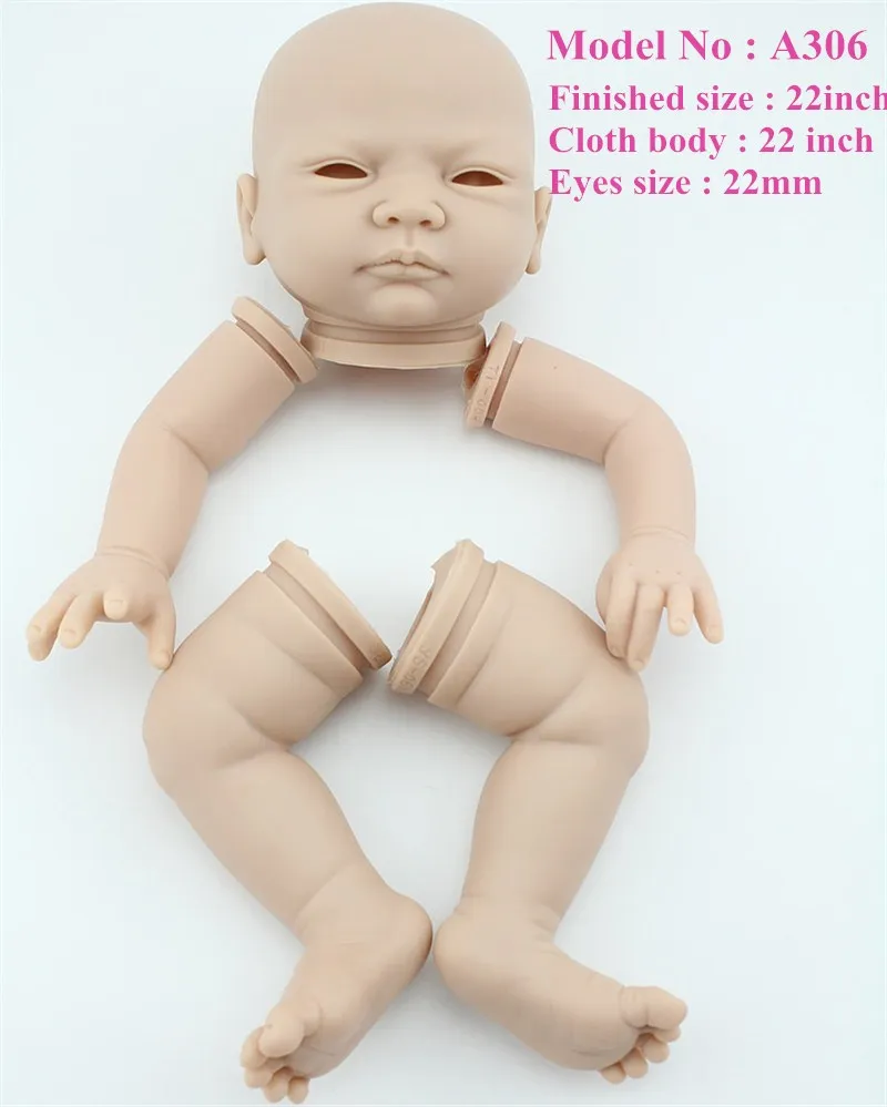 NPK 55 см набор reborn moldels мягкий силиконовый Reborn kit 2" reborn doll kits виниловый набор reborn sin pintar baby doll аксессуары - Цвет: A306 reborn kit