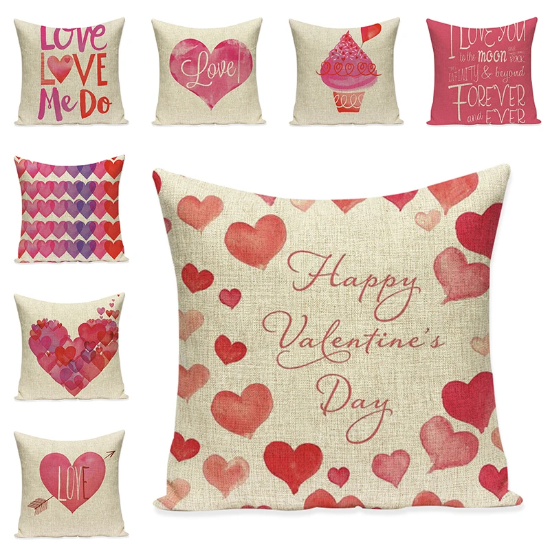 

Sweet Heart Printed Cushions Home Decor Birthday Party Decorations Adult Pillow Cover for Sofa Valentine Day Gift Chair Cushion