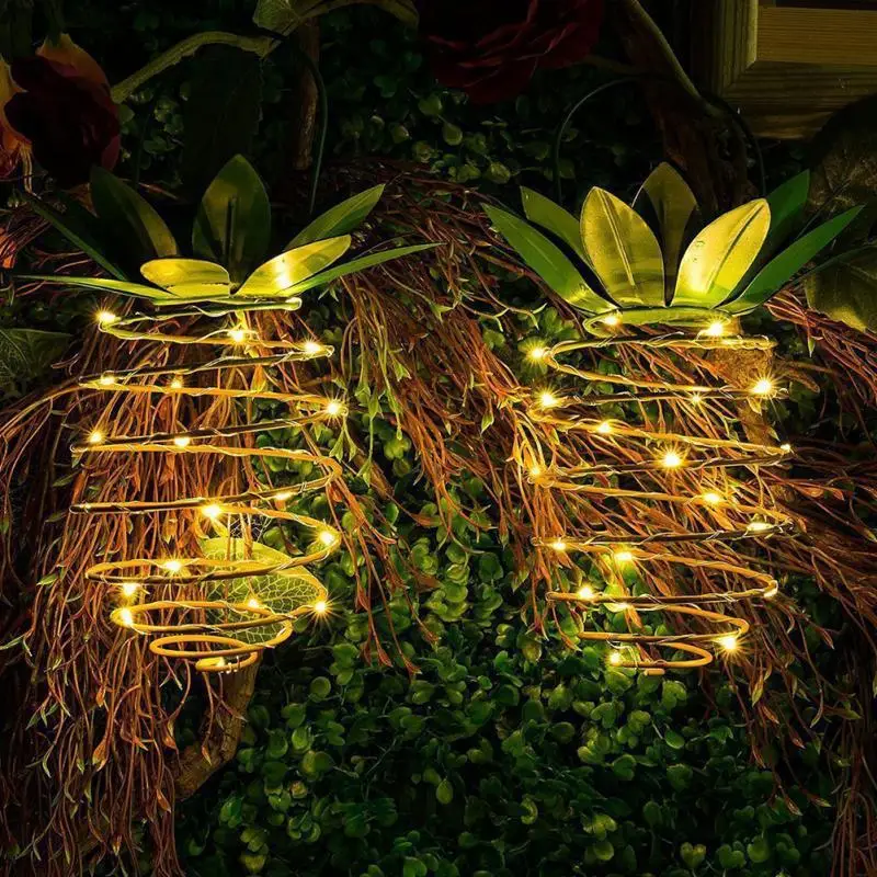 1 шт. подвесной Сказочный Солнечный светильник в форме ананаса, декоративный светильник для садовой дорожки, светодиодный теплый Сказочный светильник