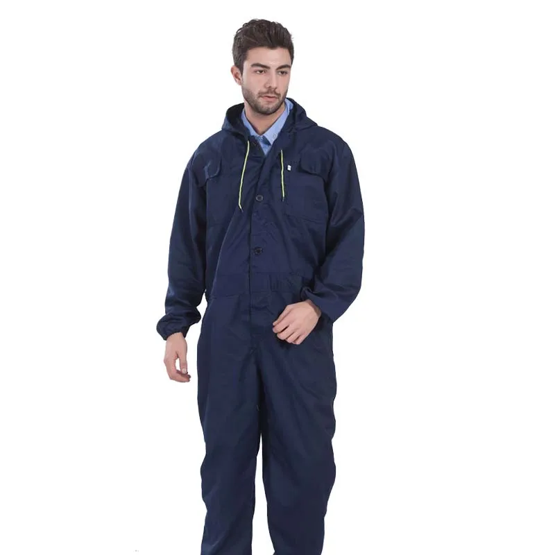Мужская Рабочая одежда с длинным рукавом, комбинезоны большого размера, Пыленепроницаемая одежда с защитой от загрязнения, покраска, авторемонт, костюмы, комбинезоны, M-4XL - Цвет: dark blue