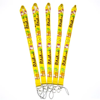 

Free Shipping 100pcs cartoon Rilakkuma Premium Lanyard id badge holder keychain straps for mobile phone #758