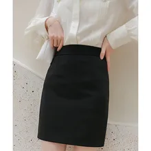 Женская облегающая юбка, весна-лето, базовый профессиональный костюм, юбка, Внутренняя юбка, Повседневная Эластичная юбка черного цвета A69