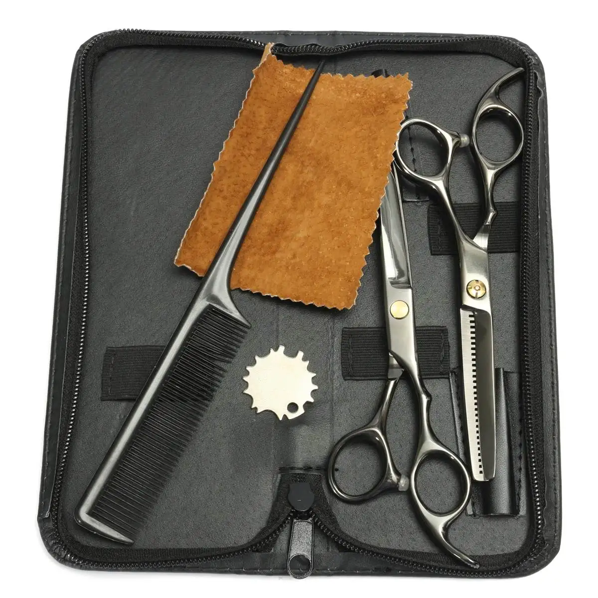 

1 Set New 6 Inch Professional Salon Hairdressing Cutting Thinning Hair Barber Scissors Barbers Shears Set High Quality 2 Coclors