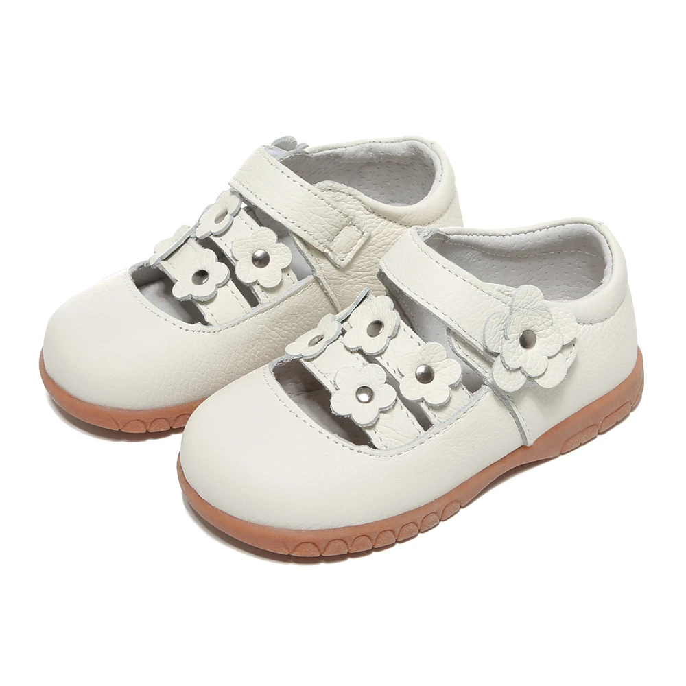 Обувь для девочек из натуральной кожи; белая детская обувь mary jane с маленькими цветами; обувь для маленьких детей на крестины; Свадебная официальная одежда