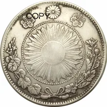 Япония Meiji Yen 3 год 1870 90% Серебро копия монет