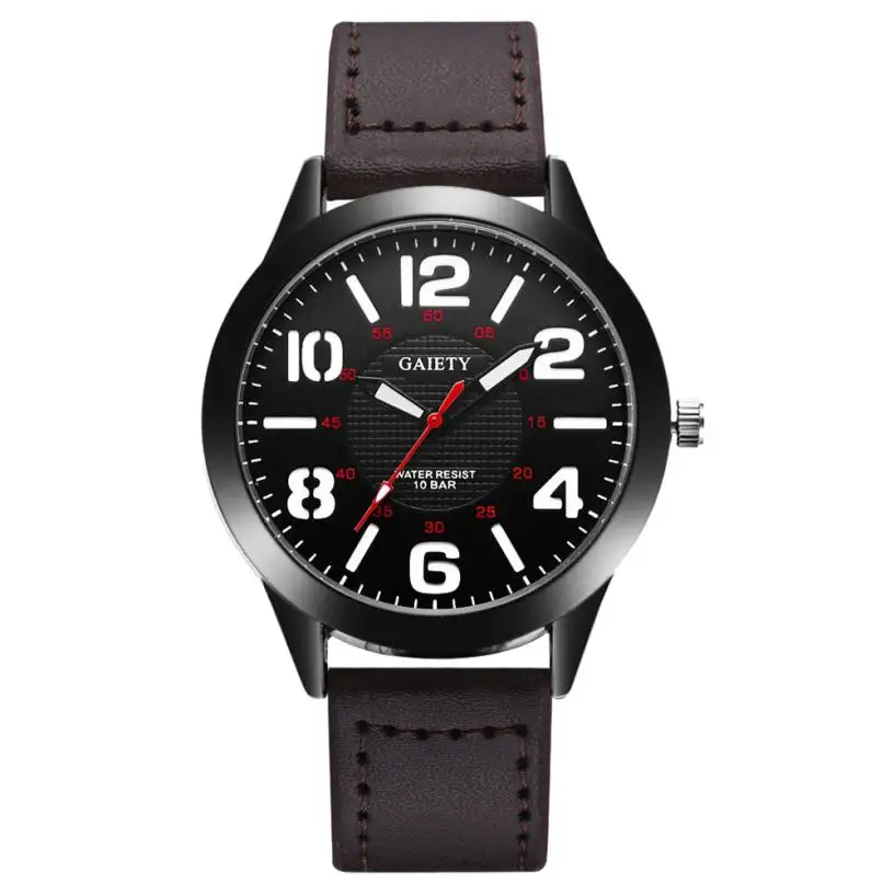 Роскошные Бизнес Для мужчин кварцевые часы кожа часы Для мужчин часы мужской Relogio спортивные наручные часы подарок для любителей# D