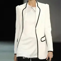 Женский блейзер приталенные куртки Белый Черный Брендовое пальто плюс размер