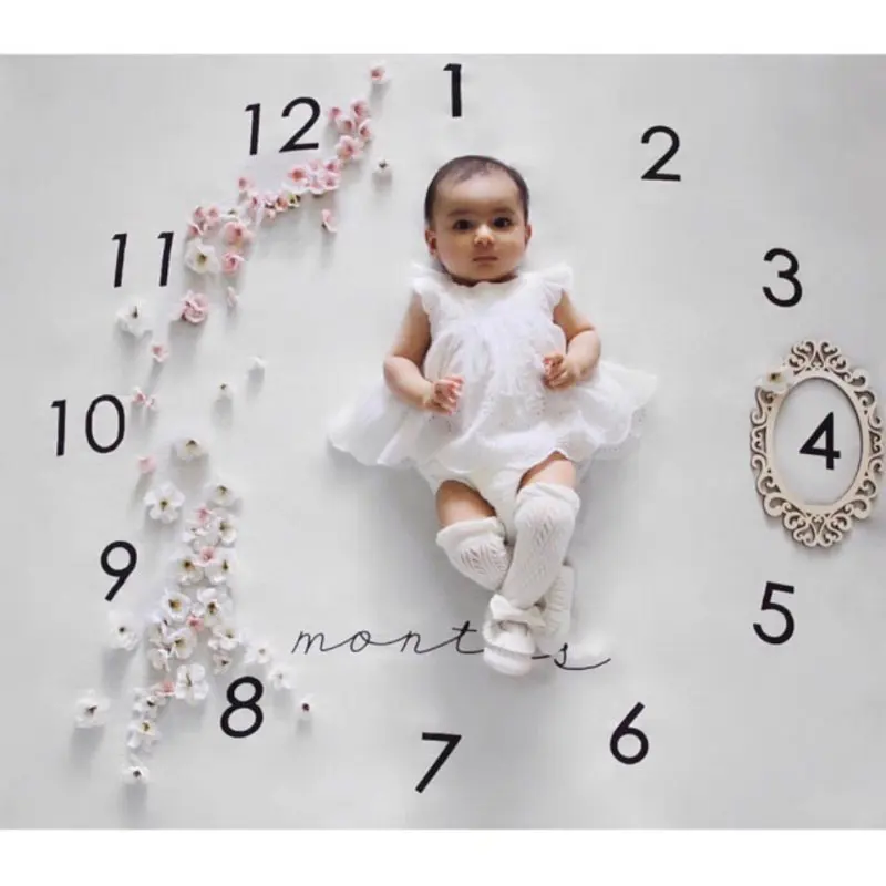 

Baby Cartoon Photo Photography Prop Wraps Blanket Back 100 * 100 cm Baby Flowel Number Wrap Blankets