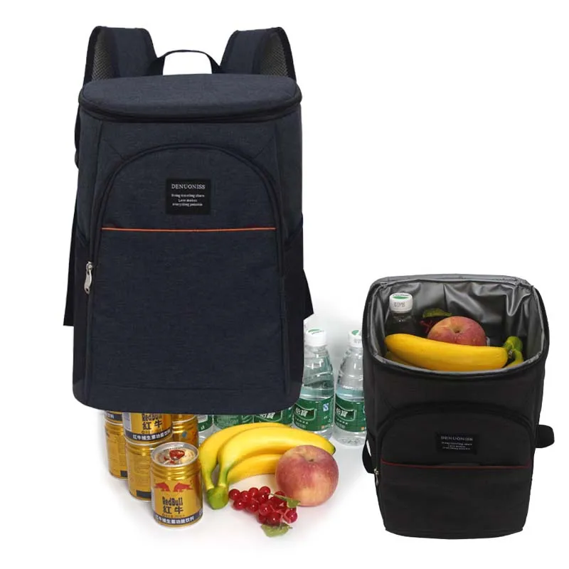

Big Large Black Thick Thermal Cooling Backpack Family Picnic Food Storage Picnic Bag Insulated Organizer Backpack 18L
