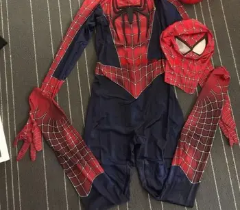 

2017 Toby Amazing Spiderman Adult Costume 3D Spandex Zentai Suit Tight for Coser Black EYE Mask Drop Ship
