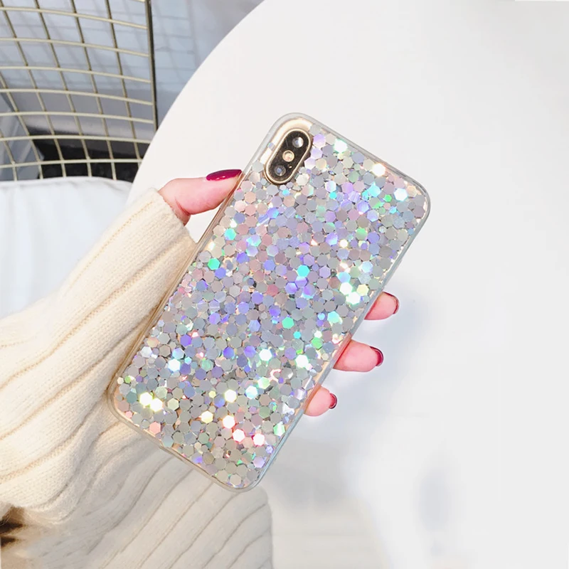 CHAOLIDA Wholesale Bling Paillettes TPU Cellphone Accessories for Iphone X 6 6s 6Plus 7 7Plus 8 8Plus Gliter Back Cover for Girl