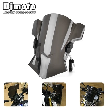 

BJMOTO Universal Motorcycle Windshield Fit 7/8" 22mm 1" 25mm 28mm Handlebar Motorbikes MT 07 FZ 09 R6 FZ1 Street Bike Windscreen
