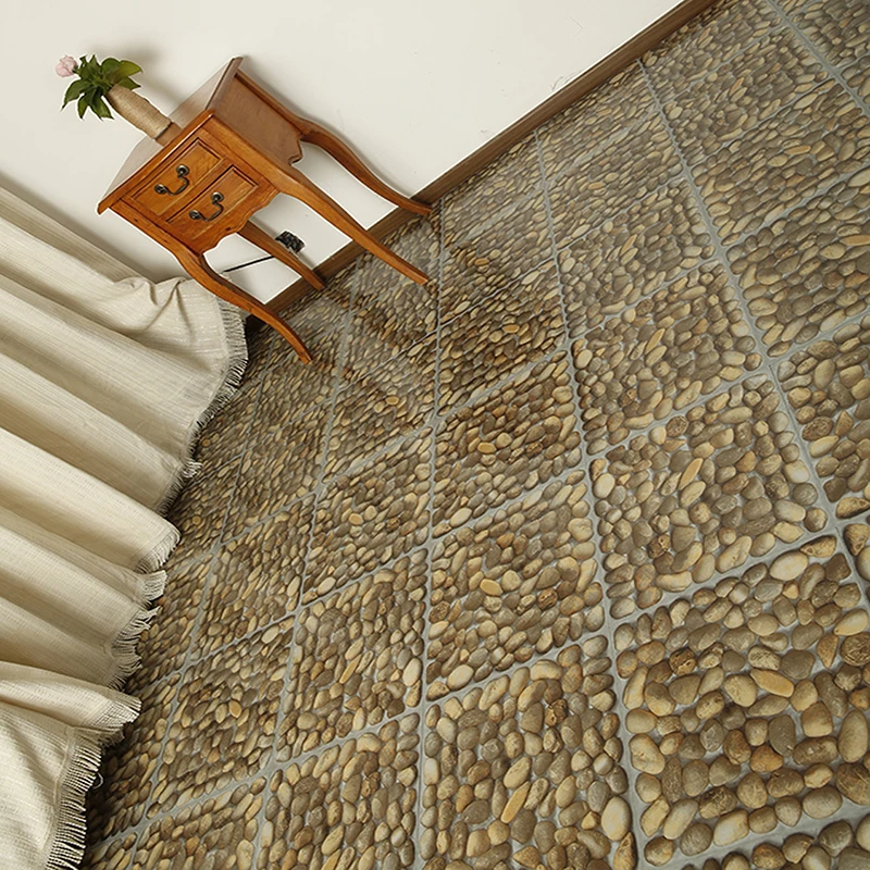 

30.48*30.48cm*1pcs 3D Cobblestone Floor Sticker Kitchen Bathroom Toilet Art Mural Poster Waterproof Self-adhesive Wall Stickers