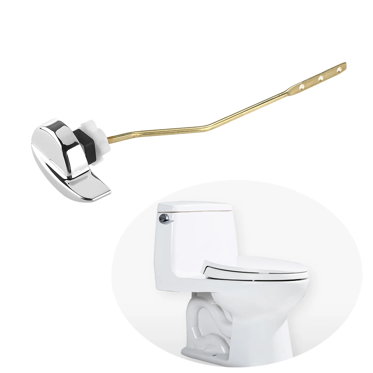Angle Fitting Side Mount Toilet Lever Handle For TOTO Kohler Toilet Tank (Silver+Golden)
Angle Fitting Side Mount Toilet Lever Handle For TOTO Kohler Toilet Tank (Silver+Golden)