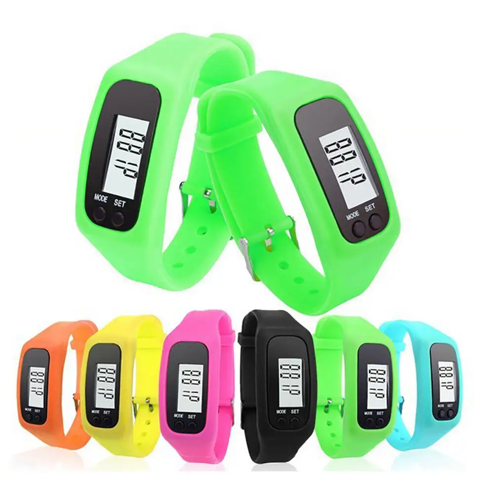 

Hot Digital LCD Pedometer Run Step Walking Distance Calorie Counter Watch Bracelet Silicone Wristband Children Kids Gift