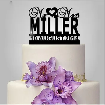 

2017 Real Rushed Personalized Acrylic Nice Design Mr &Mrs Wedding Cake Topper/wedding Stand/wedding Decoration /Custom Topper