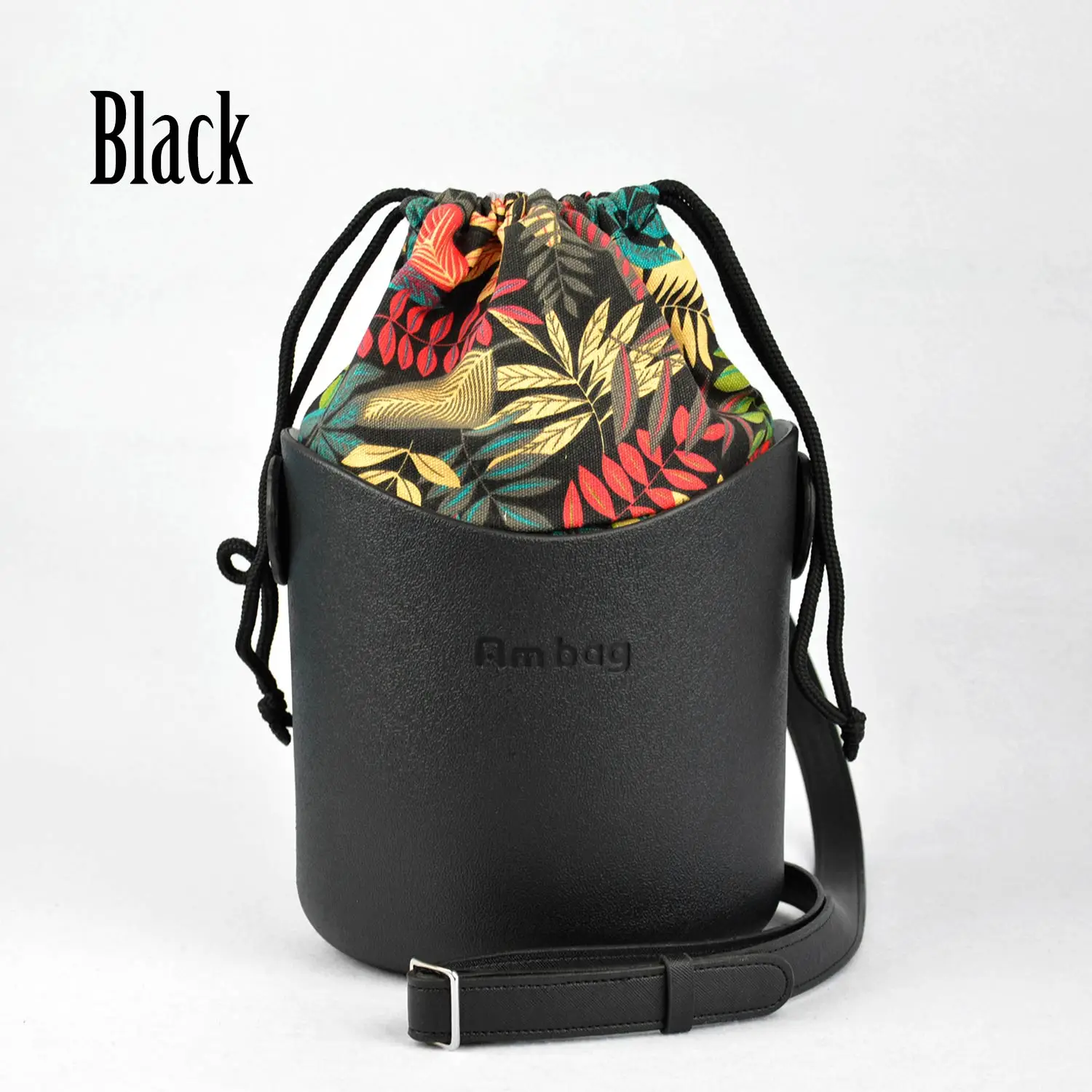 Стиль obag Ambag EVA O bag корзина стиль obag корзина с ручками ремешки холщовая женская сумка через плечо DIY сумка - Цвет: Black