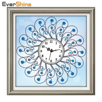

EverShine,Special Shaped,Diamond Painting Cross Stitch,Clock,Picture Rhinestone Mosaic Full Kits Diamond Embroidery Home Decor