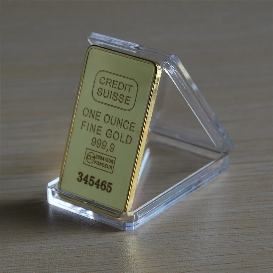 Лидер продаж! Лазерный серийный номер CREDIT SUISSE 1oz 24ct чистый Позолоченные слоистых