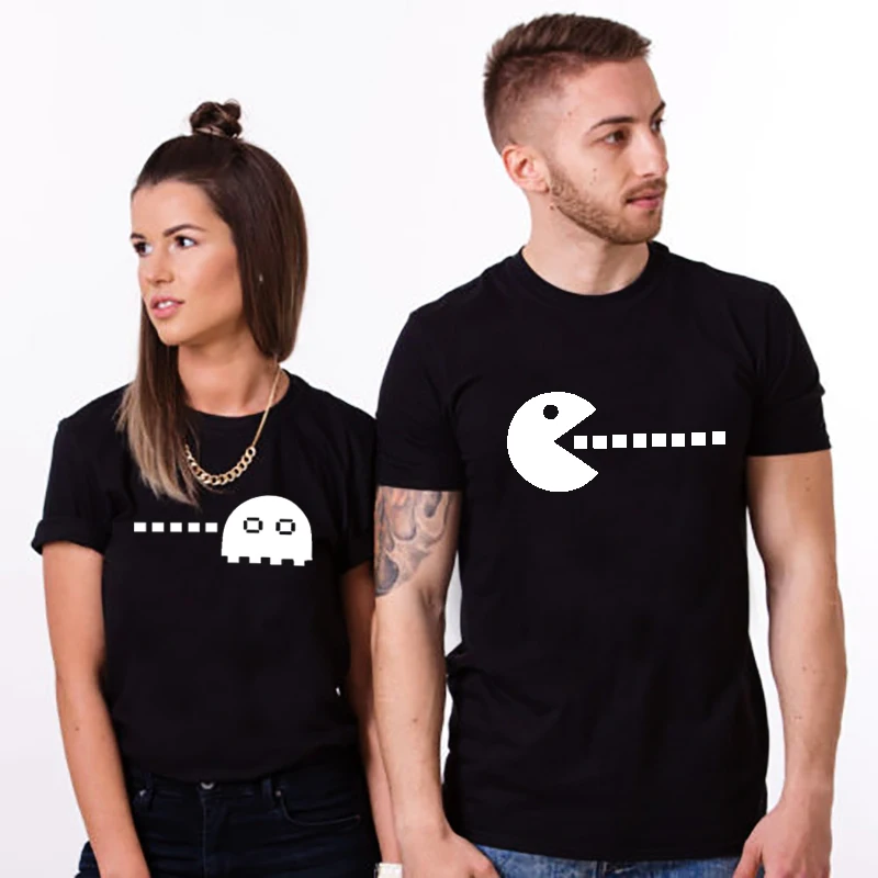 Парная футболка парная одежда Pacman муж и жена Graphic Забавные футболки подарок на