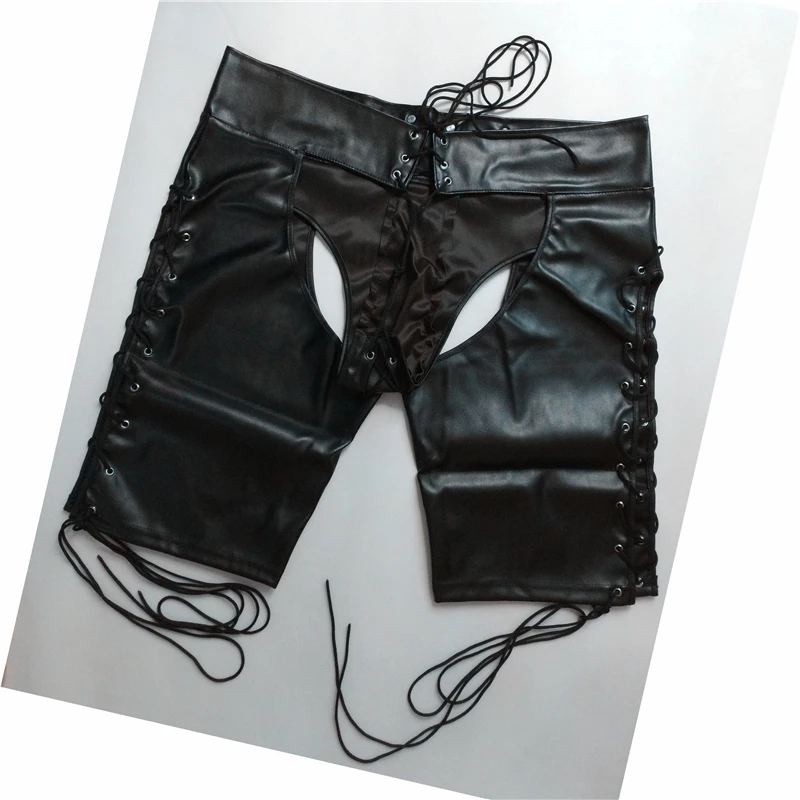 S-2XL Новинка; Лидер продаж черный для мужчин s Латекс ПВХ Связывание шорты для женщин Готический Фетиш гей кожа