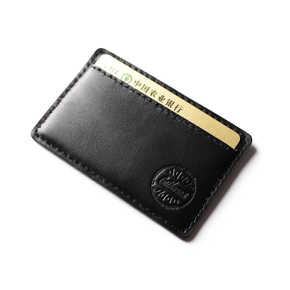 

Rfid Blocking Black Leather Card Holder Super Slim Leather Credit Card Wallet Front Pocket Real Cow Leather Bank Card Sleeve