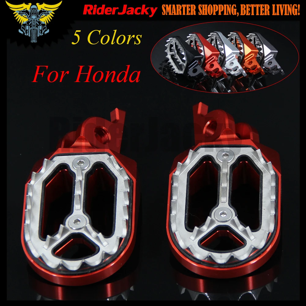 CNC Aluminum Motorcycle footrest footpegs Pegs Pedals For Honda CRF450R