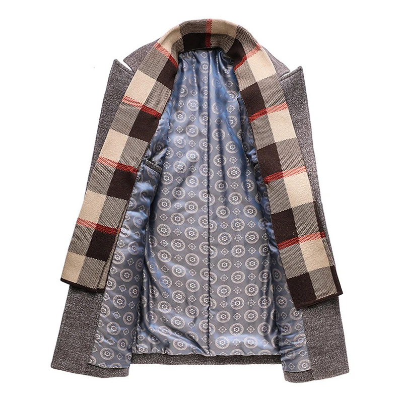 Ceny Nowa zimowa męska Casual wełniany prochowiec moda biznes długi zagęścić wąski płaszcz kurtka mężczyzna Peacoat markowe ciuchy Plus rozmiar