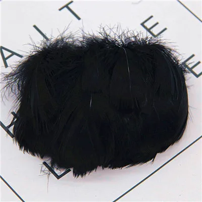 Натуральные перья лебедя 4-7 см 1-2 дюйма маленькие плавающие Шлейфы гусиное перо цветной шлейф для украшения рукоделия 100 шт - Цвет: black 100pcs